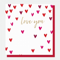 Love You Hearts Card By Caroline Gardner